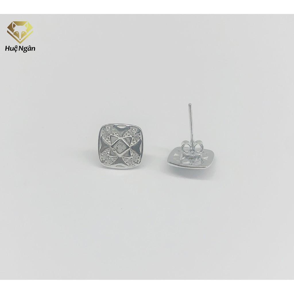 Bông tai bạc Ý 925 Huệ Ngân - Nụ vuông cá tính YCXR078