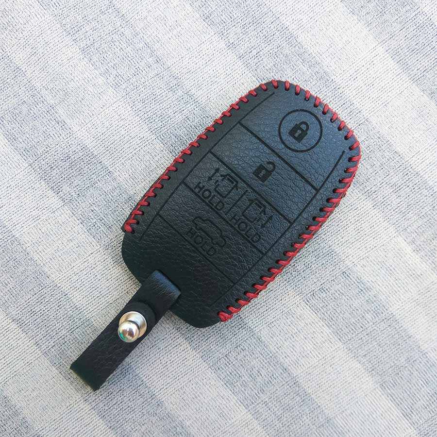 Bao da 5 nút dùng cho chìa smartkey xe hơi Kia Sedona