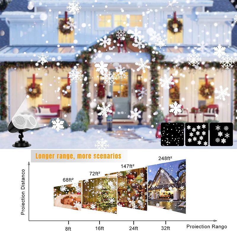Máy chiếu Giáng sinh, máy chiếu Snowflakes LED với điều khiển từ xa và hẹn giờ, IP65 không thấm nước, cho quà tặng Giáng sinh, bên trong và bên ngoài trang trí tuyết