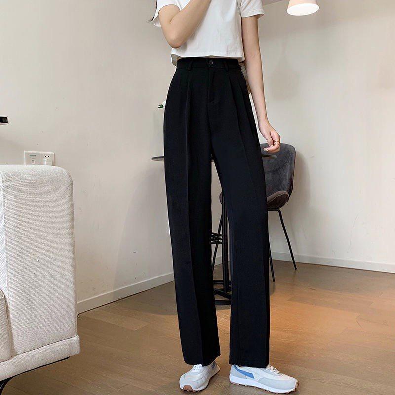 Quần ống đứng cạp cao chất kaki culottes suông nữ mặc kéo dài chân D'Lily Store