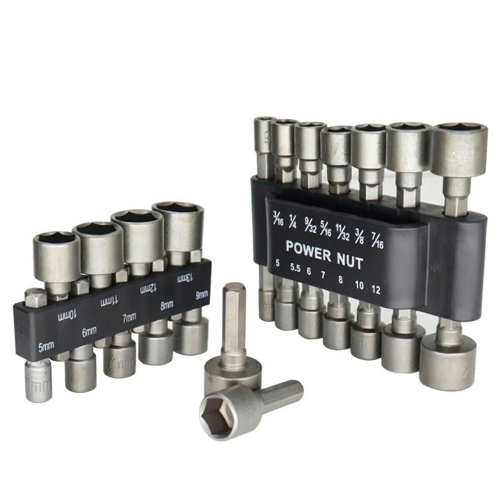 Bộ dụng cụ 9 đầu Lục giác Bộ 9 đầu vặn khẩu cho khoan chuyên dụng chân lục giác