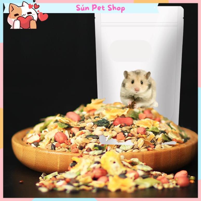 Thức ăn cho hamster cao cấp, hỗn hợp ngũ cốc, rau củ quả và hải sản