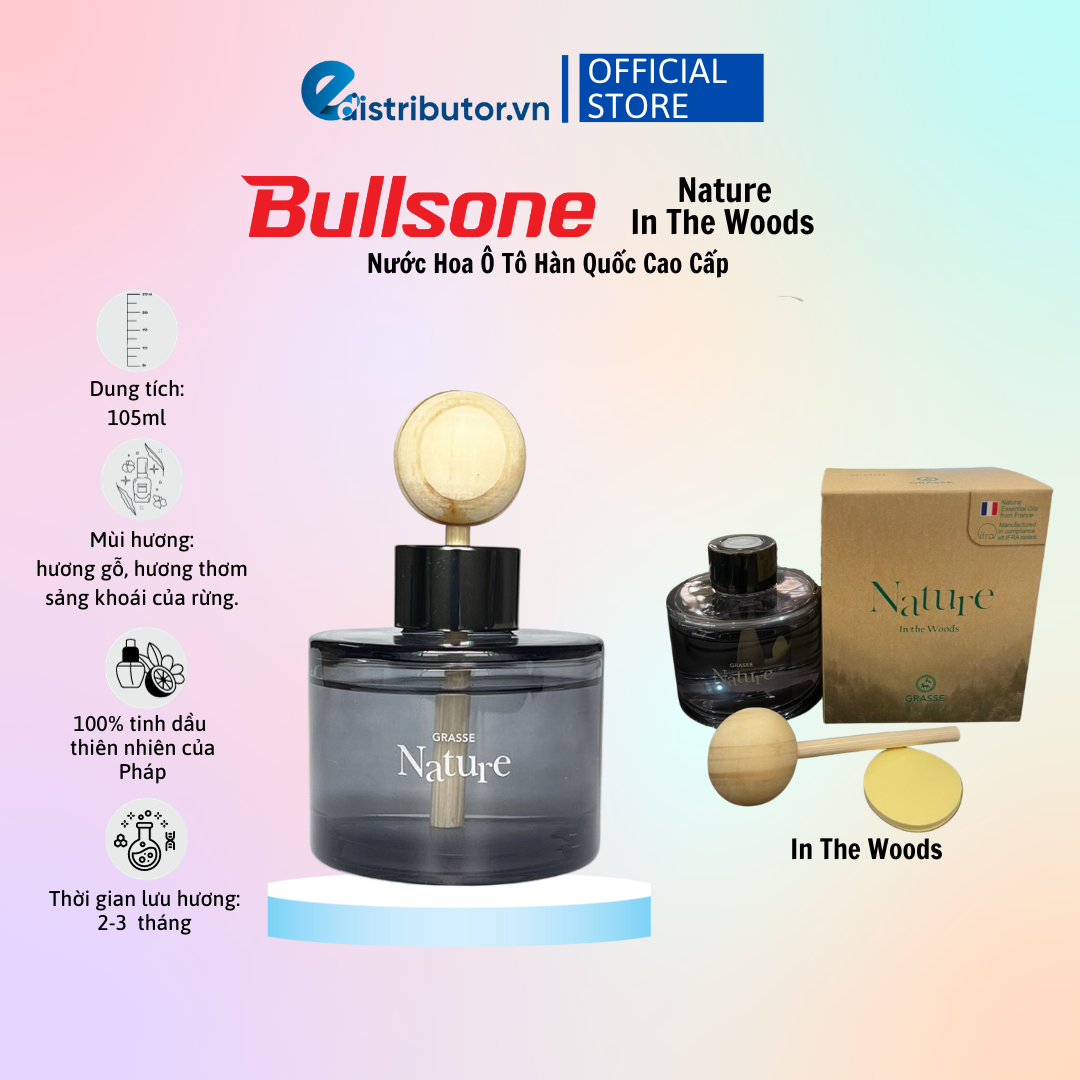 Nước hoa ô tô cao cấp Bullsone Grasse Nature 105ml - Hàng chính hãng - Nhiều hương lựa chọn