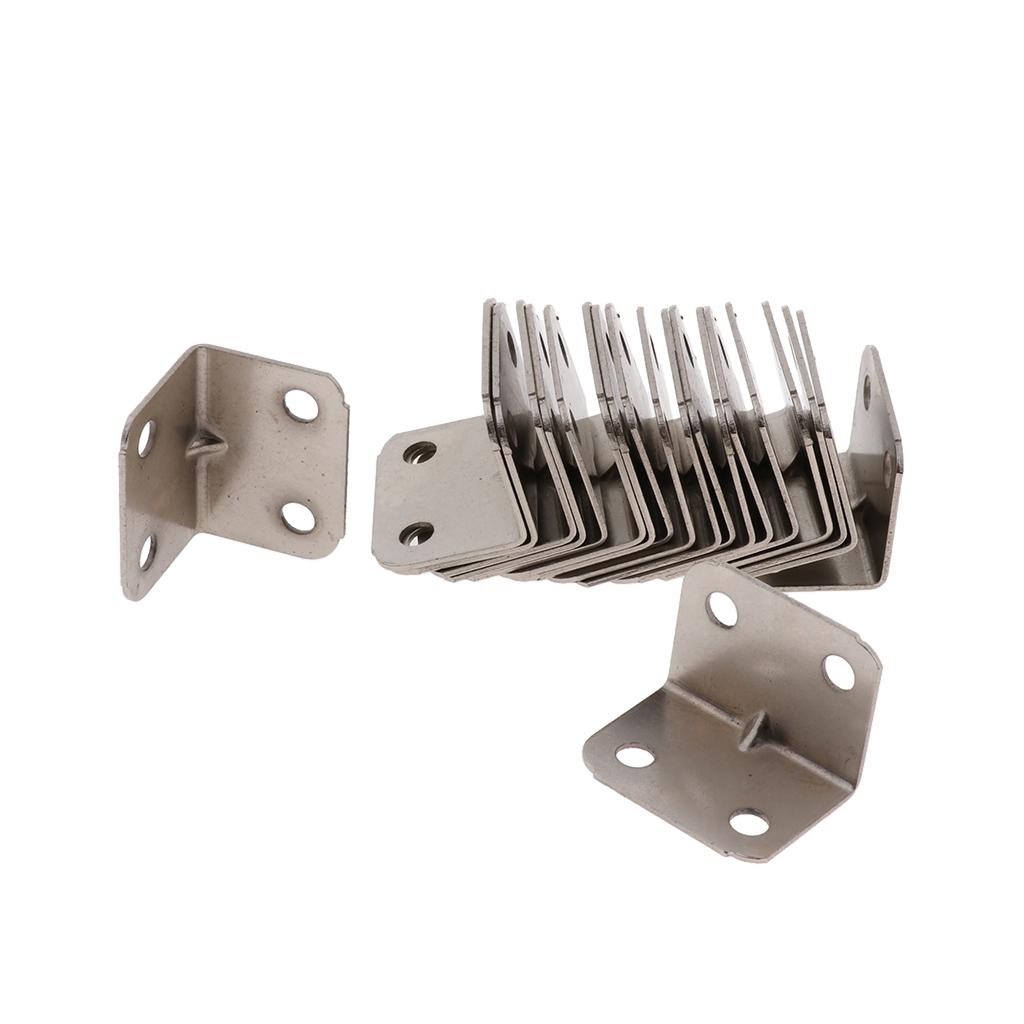 2x20pcs Polished Angle Fixed Bracket Furniture Frame Cabinet Connector 23 x 23 x 30mm