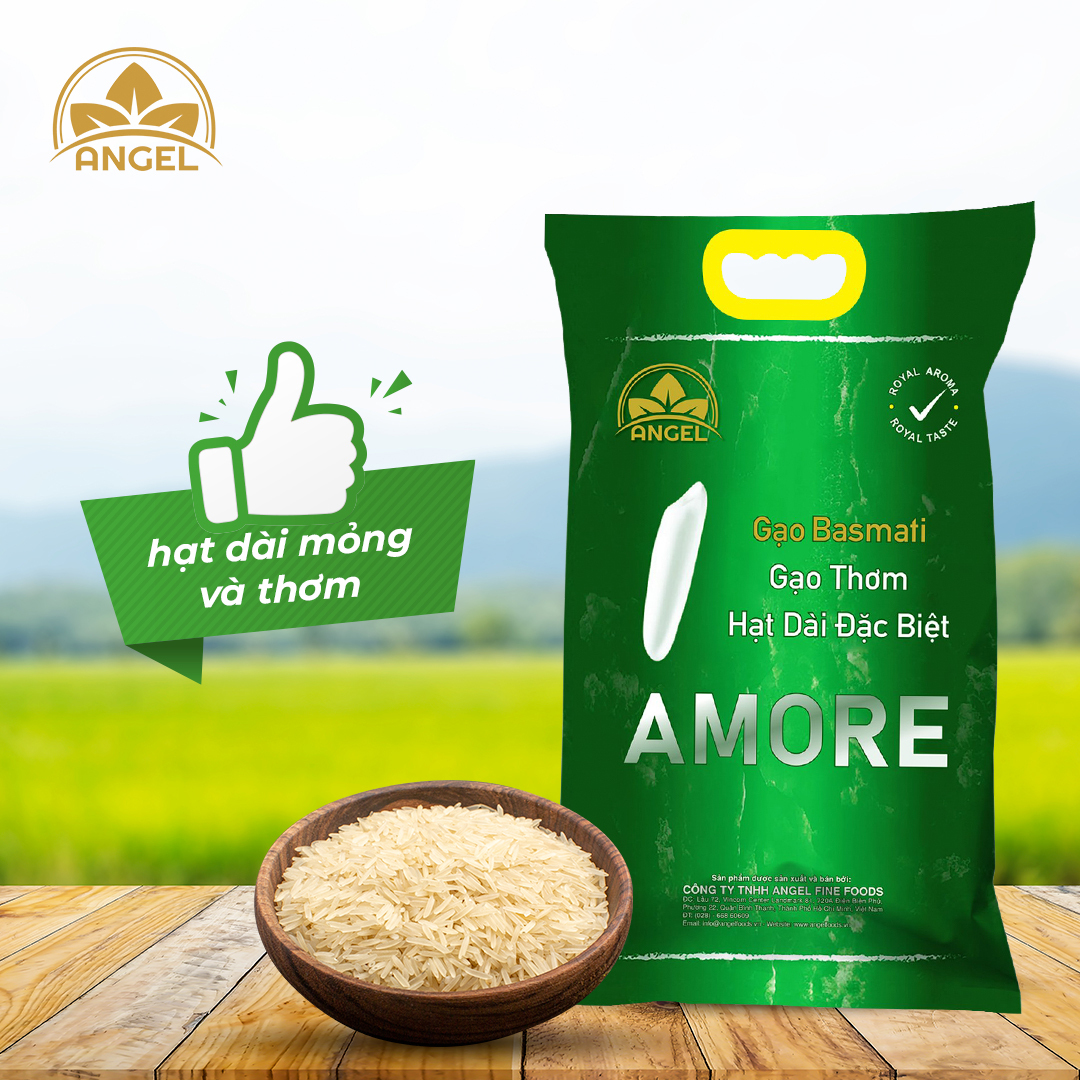 Gạo Basmati Indian Ấn Độ 1kg ngăn ngừa tiểu đường giảm cân Angel Foods
