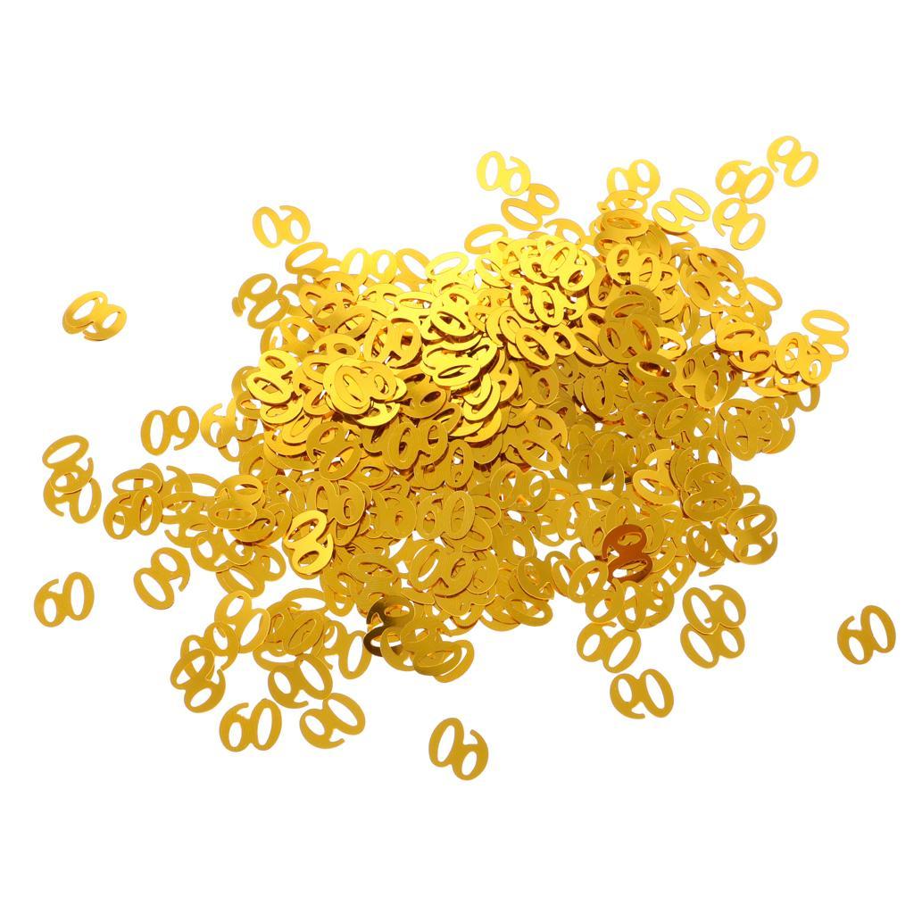 3X Table Confetti Age Birthday Party Wedding Anniversary Table Confetti Gold 60