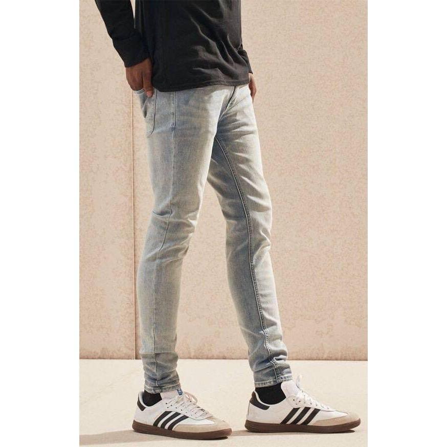 Quần jeans Pacsun màu xanh sáng wash bạc