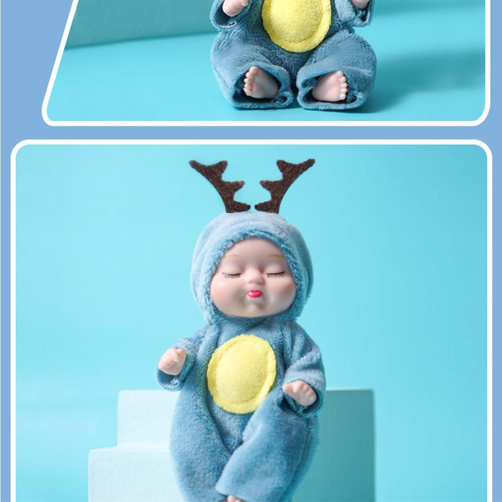 2-10pack Cartoon Sleeping Baby Doll Keychain Accessories Car Toy Gifts Decor Elk