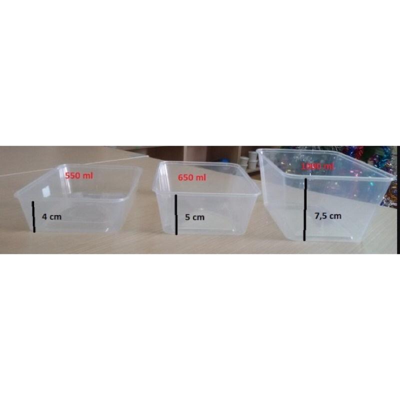 Lốc 10 cái hộp nhựa chữ nhật/ hộp nhựa tròn kèm nắp dùng để đựng thực phẩm, dùng được trong lò vi sóng