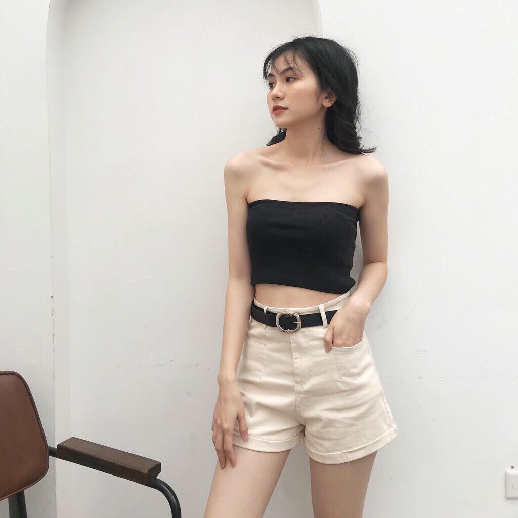 Áo ống thun croptop