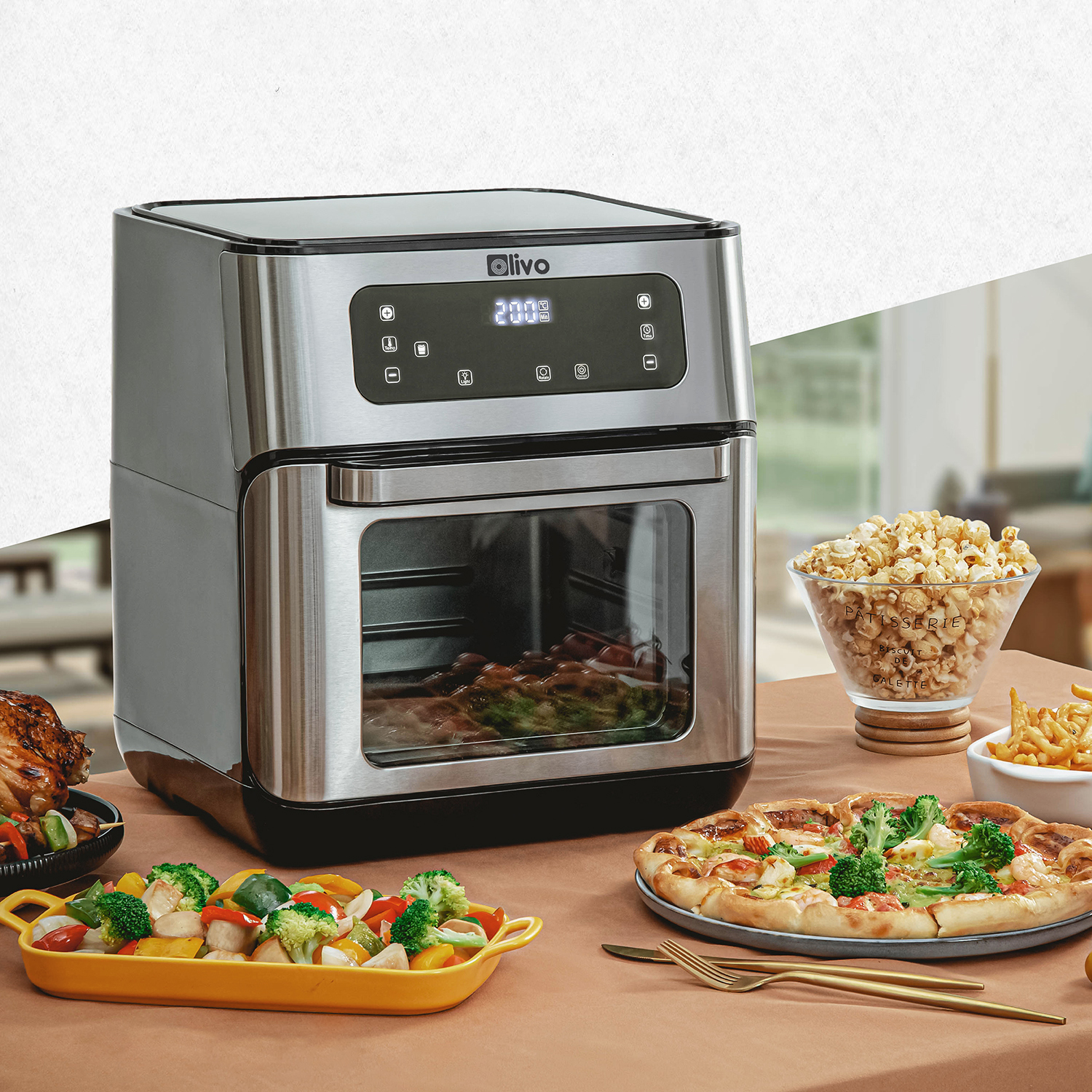 Nồi Chiên Không Dầu OLIVO AF 12 Dung Tích 12L - Công Suất 1800W