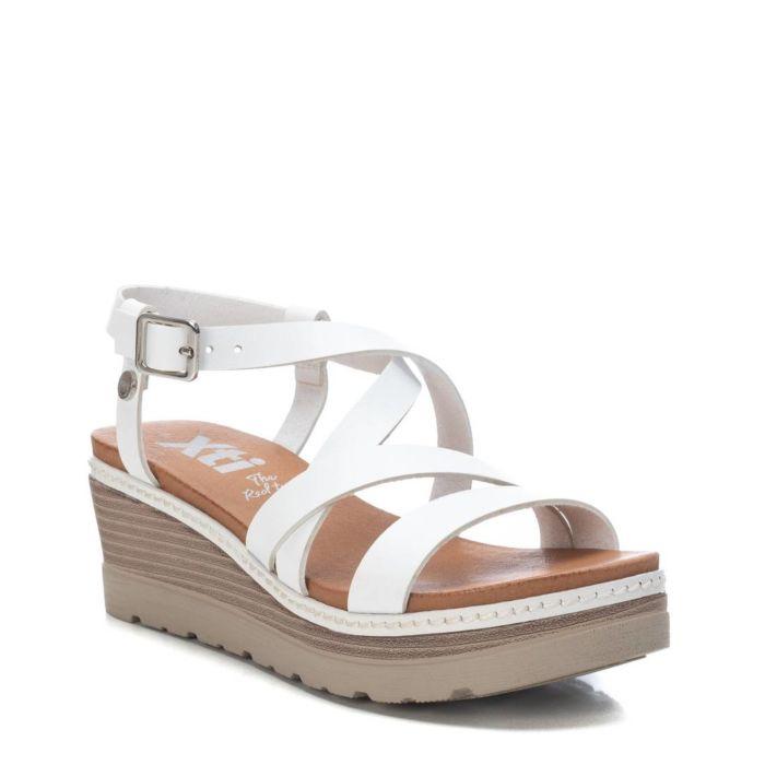 Giày Sandal Nữ Đế Xuồng XTI White Pu Ladies Sandal