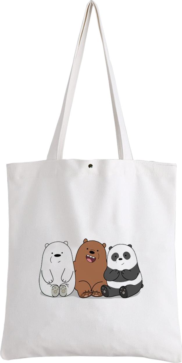 Túi Tote Vải Kiểu Basic In Hình We Bare Bears A123