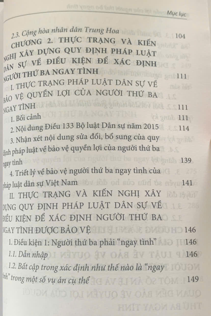 Bảo vệ quyền lợi của người thứ ba ngay tình (sách chuyên khảo)