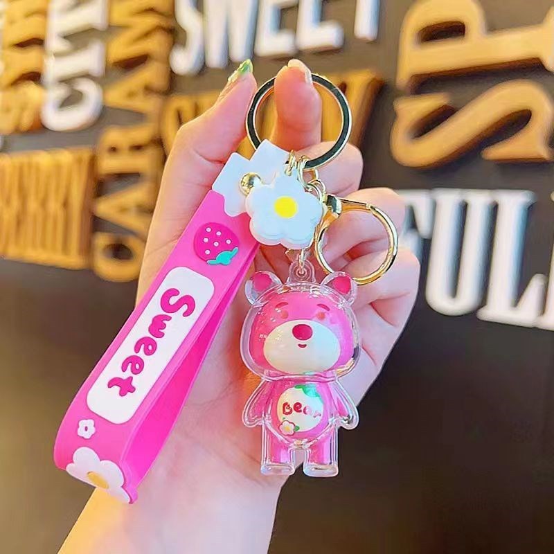 Móc Khóa Gấu Dâu Dây treo Key Chain Cute