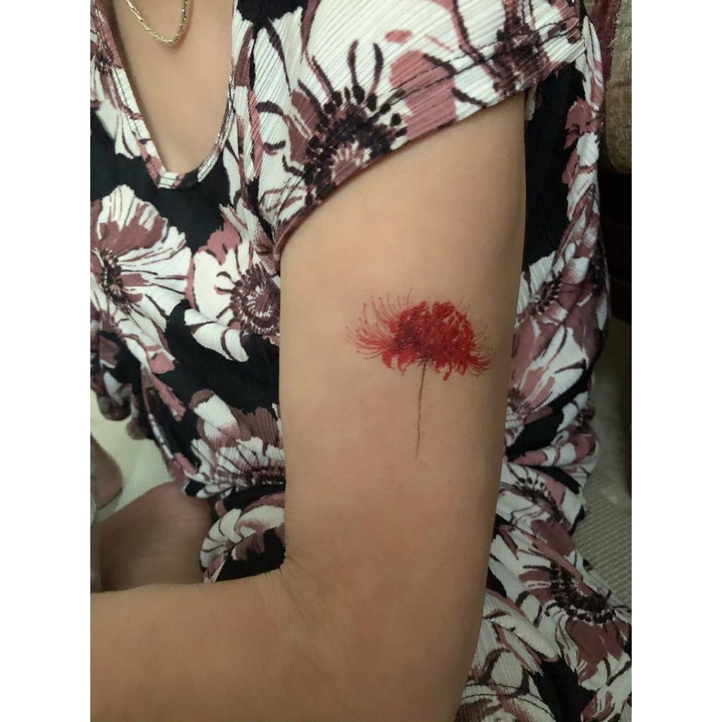 Hình xăm dán hoa bỉ ngạn màu 10x6cm