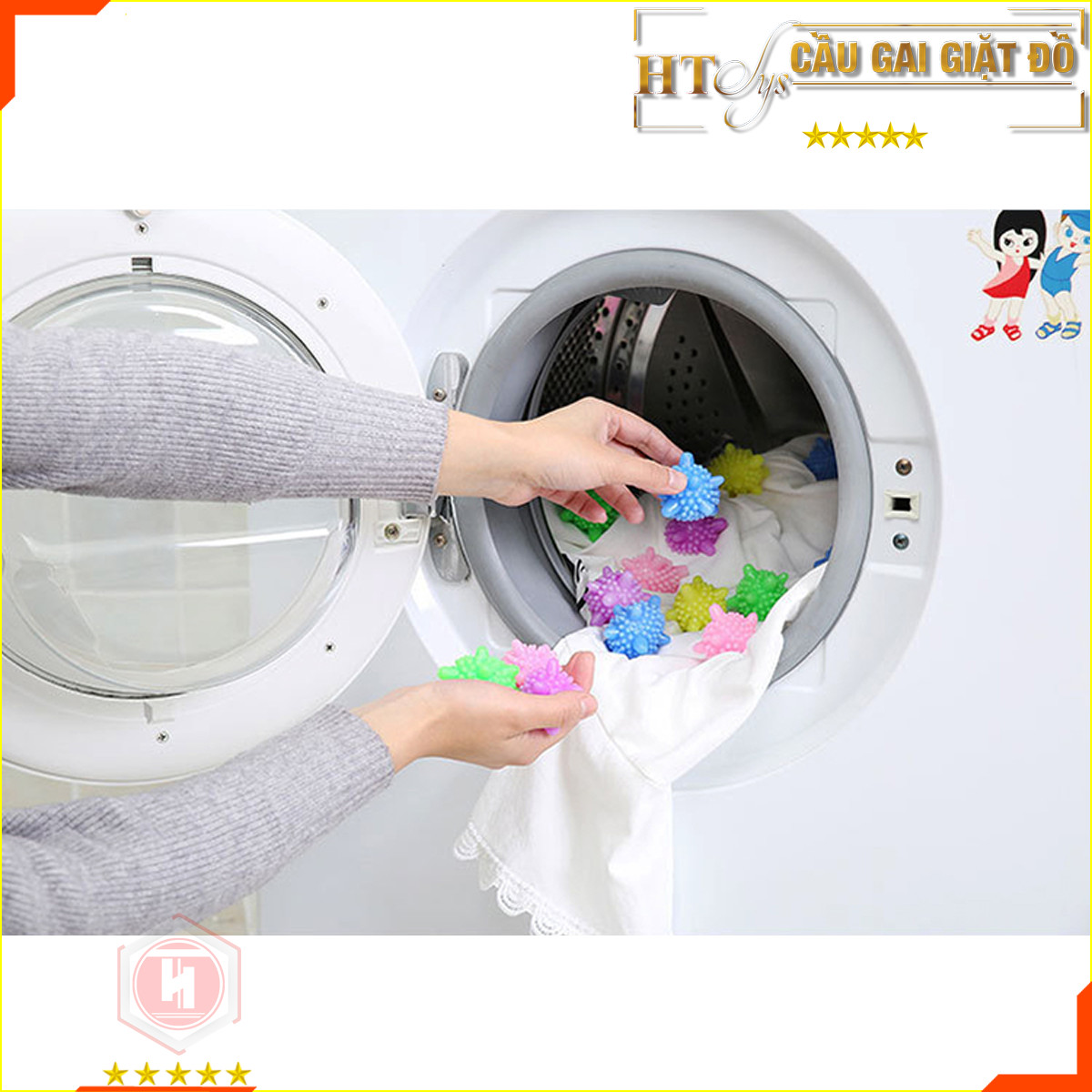 Combo 15 Bóng giặt cầu gai HT SYS chống nhăn quần áo