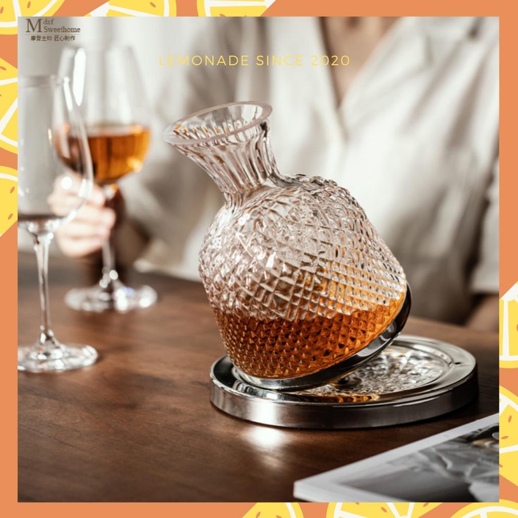 Bình đựng rượu vang pha lê xoay 360 độ cao cấp - Bình thở đựng rượu vang thuỷ tinh pha lê sang trọng