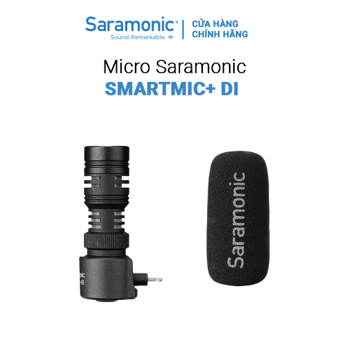 Micro Thu Âm Không Dây Saramonic Smartmic+ Di - Kết Nối Điện Thoại Iphone / Thiết bị IOS - Livestream/ Phỏng Vấn/ Quay Video/ Podcast - Hàng Chính Hãng