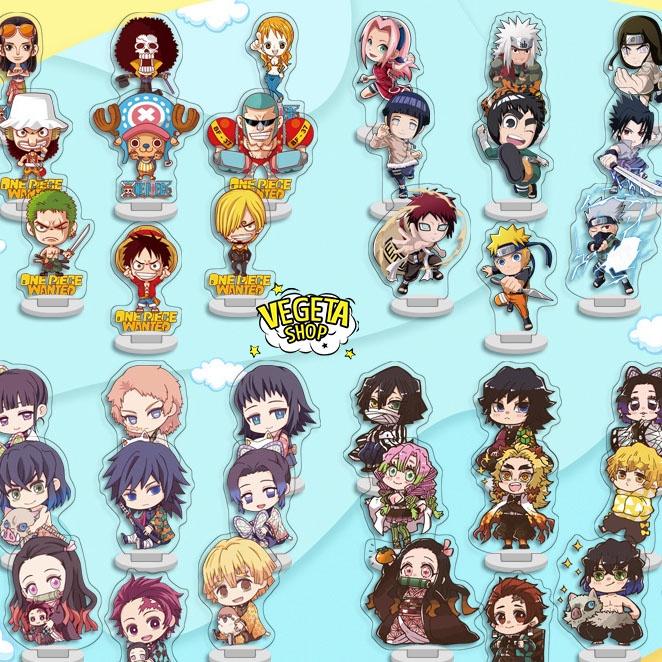 Mô Hình Tượng Standee Acrylic Mica 2 mặt - Set 9 Standee Naruto One Piece Conan Mob Psycho 100 Attack on Titan Kimetsu