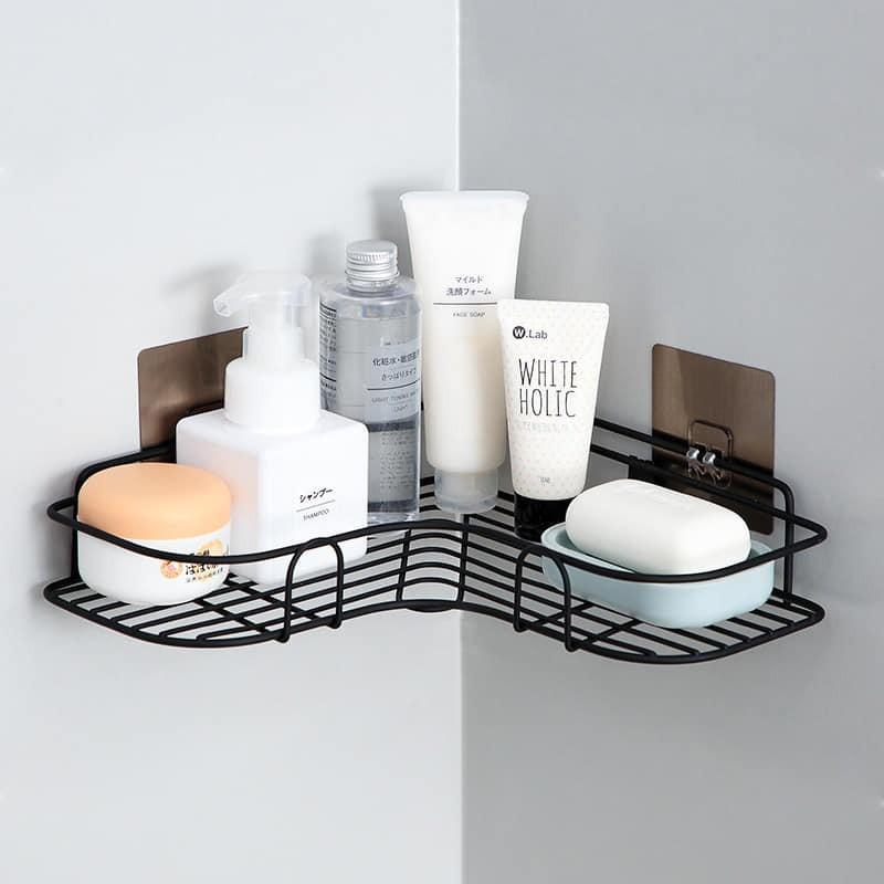 Kệ Góc dán tường để đồ nhà tắm, Kệ góc phòng tắm thép sơn tĩnh điện chống han rỉ