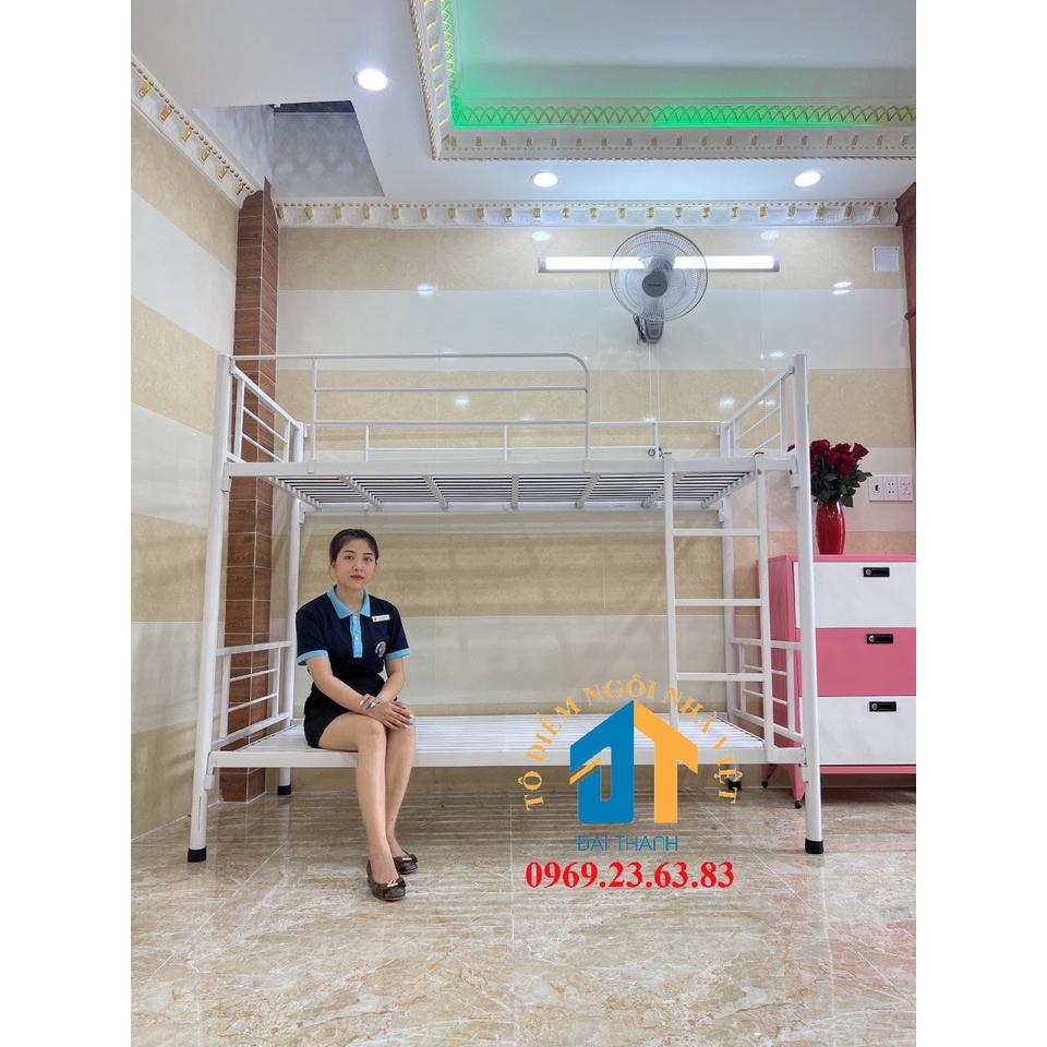 Giường sắt hai tầng cao cấp 1mx2m màu đen