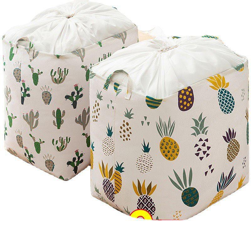 TÚI VẢI ĐỰNG CHĂN MÀN QUẦN ÁO ĐA NĂNG DUNG TÍCH 75L NHIỀU HOẠ TIẾT SHOP GIAO NGẪU NHIÊN