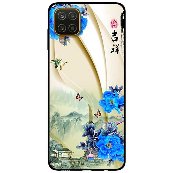 Ốp lưng dành cho Samsung Galaxy A12 mẫu Hoa Xanh và Bướm