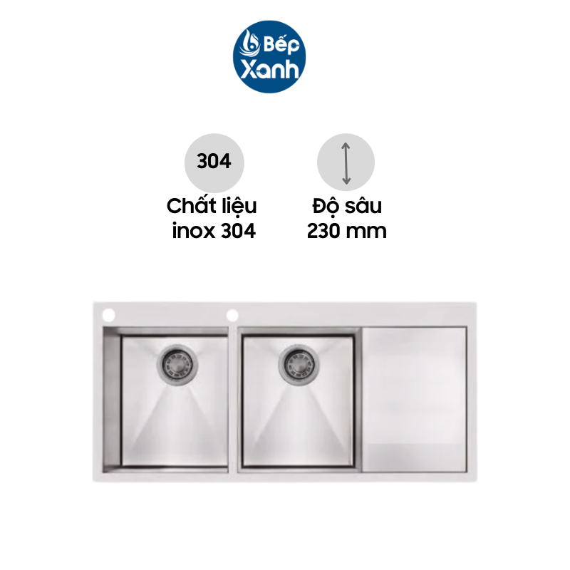 Chậu Rửa Chén Carysil VN-D200 - Inox 304 - Hàng Chính Hãng