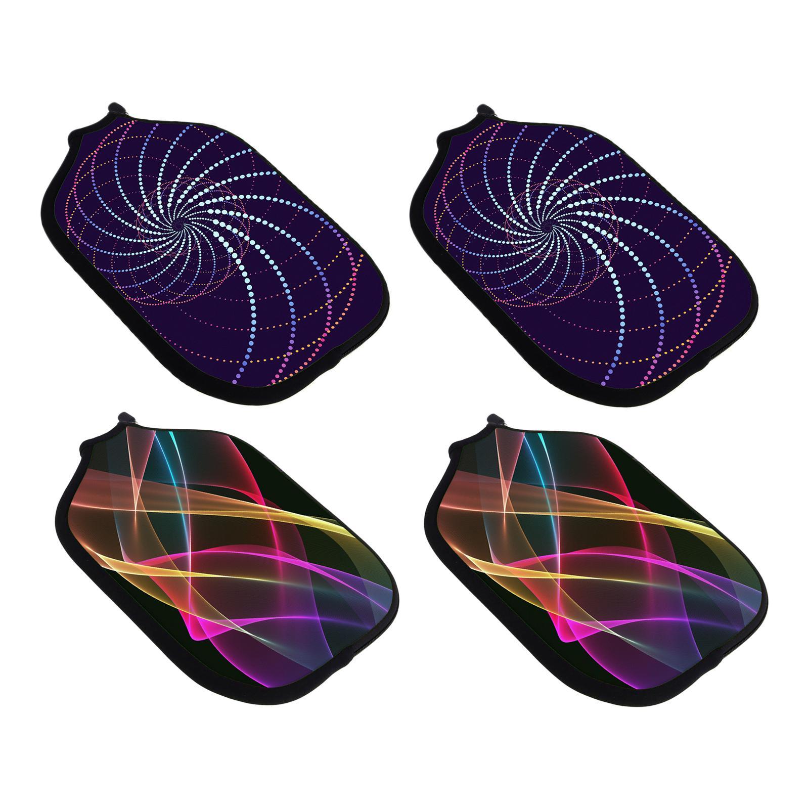 4pcs Neoprene Pickleball Paddle Cover Zipper Sleeve
