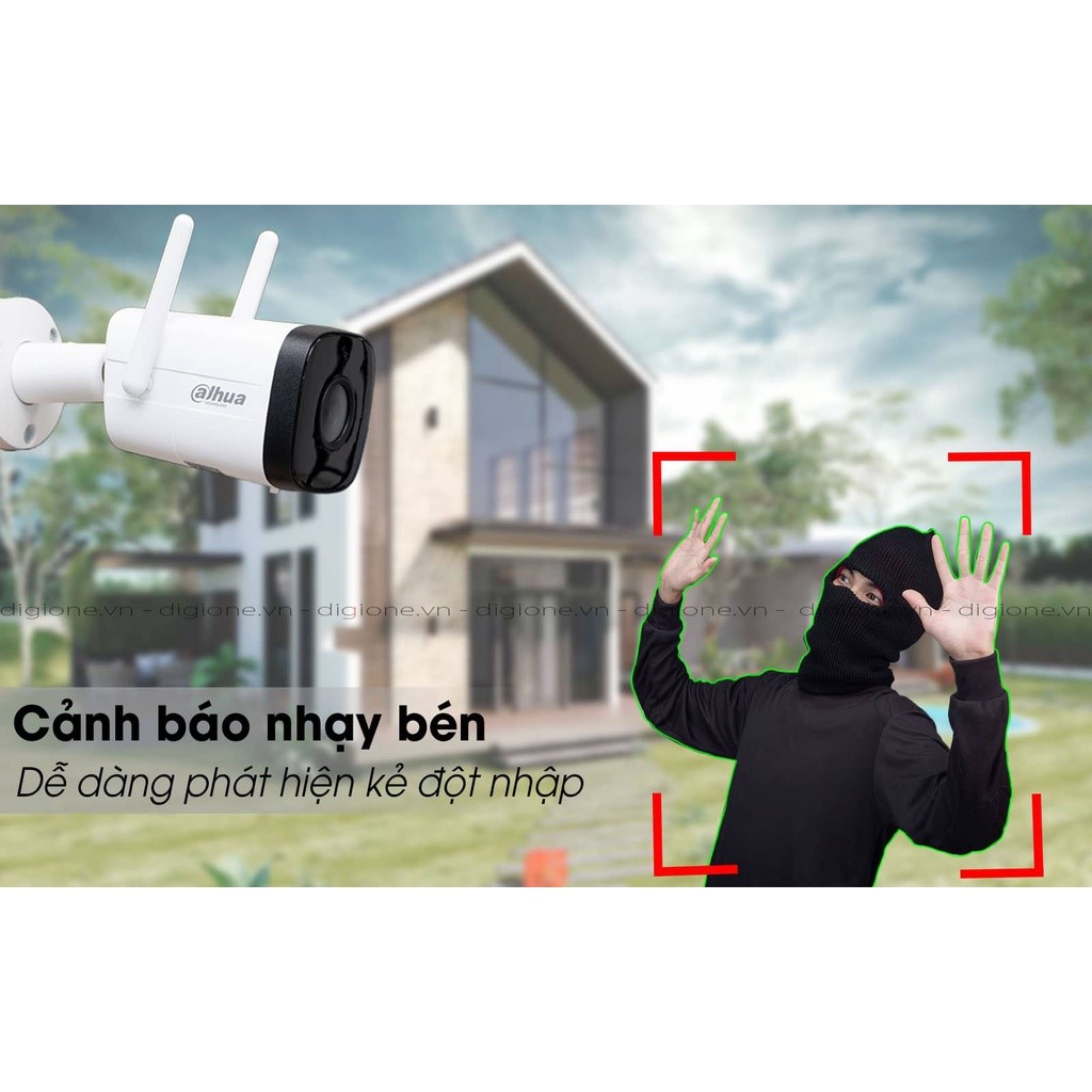 Camera wifi ngoài trời Dahua DH-IPC-HFW1230DS-SAW 2MP 1080P, tích hợp mic, hồng ngoại 30m - Hàng Chính Hãng