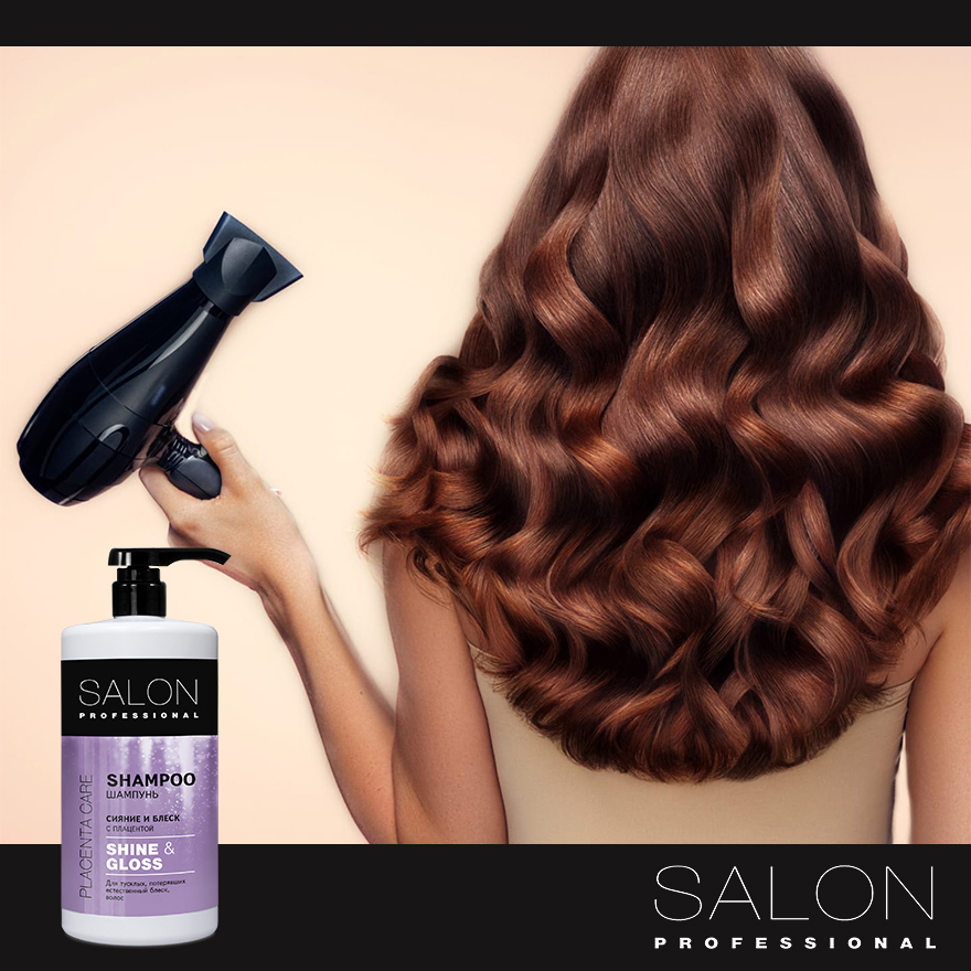Dầu gội Salon Professional SHINE &amp; GLOSS giúp xây dựng cấu trúc tóc chắc khỏe, suôn mượt 1000ml