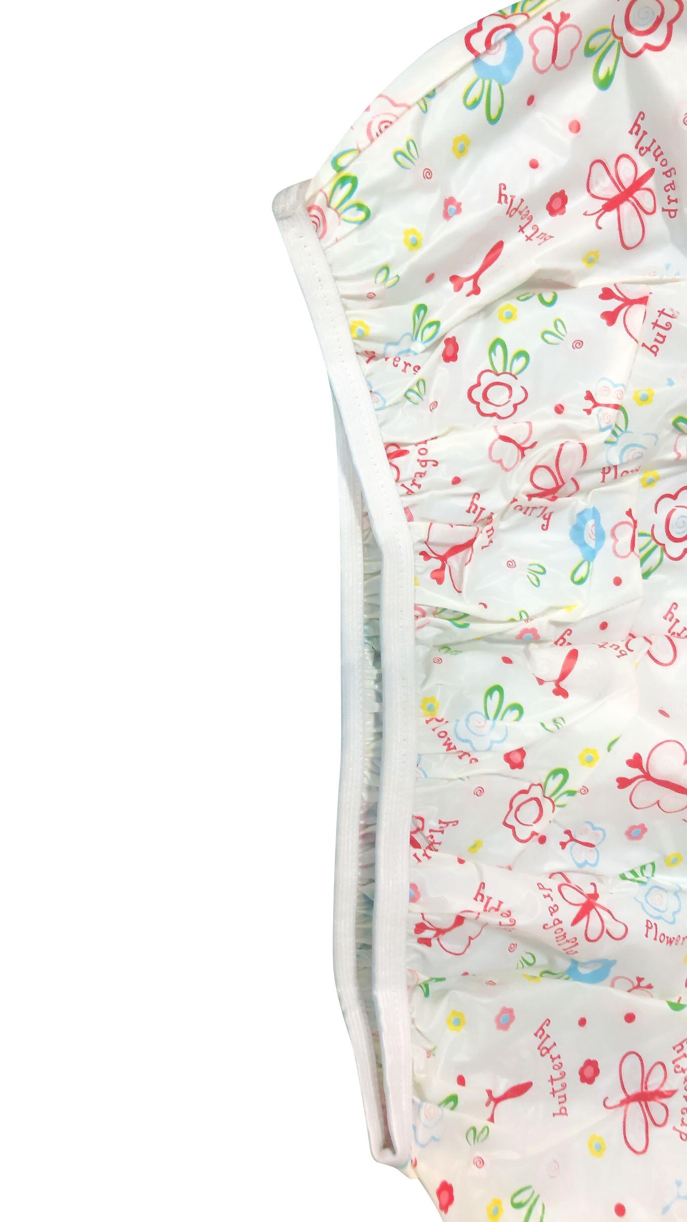 ABDL Miếng Tã Quần Đơn Giản Chuồn Chuồn Màu DDLG Trưởng Thành Quần Lót Có Thể Tái Sử Dụng Tã 1 Lớp Nhựa PVC Quần Đùi Onesized Người Cao Tuổi Thiếu Niên