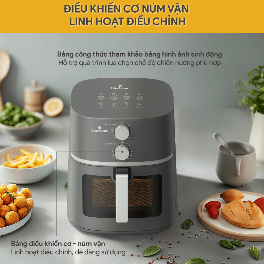 Nồi Chiên Không Dầu BlueStone AFB-5856 7 Lít 1800W - Hàng chính hãng