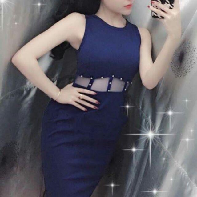 Đầm phối lưới đính cườm sexy