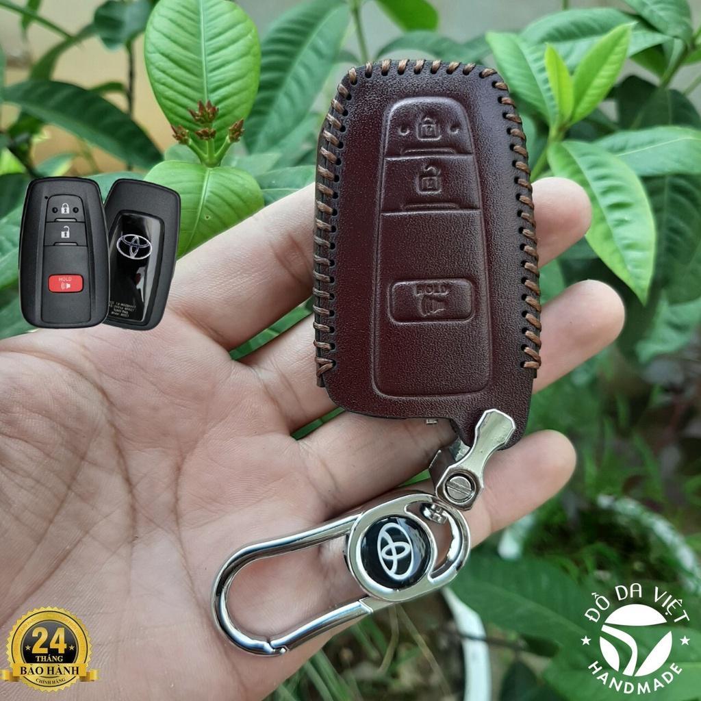 Bao Da chìa khóa Toyota Cross, Bao Da Chìa khoá da bò thật bảo hành da 2 năm. Khắc Tên & Số ĐT Chủ Xe.