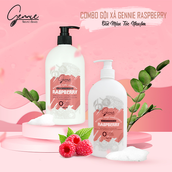 Dầu Gội Gennie Natural Care Chiết Xuất Raspberry Dành Cho Tóc Nhuộm Và Tóc Highlight 400ml Chính Hãng