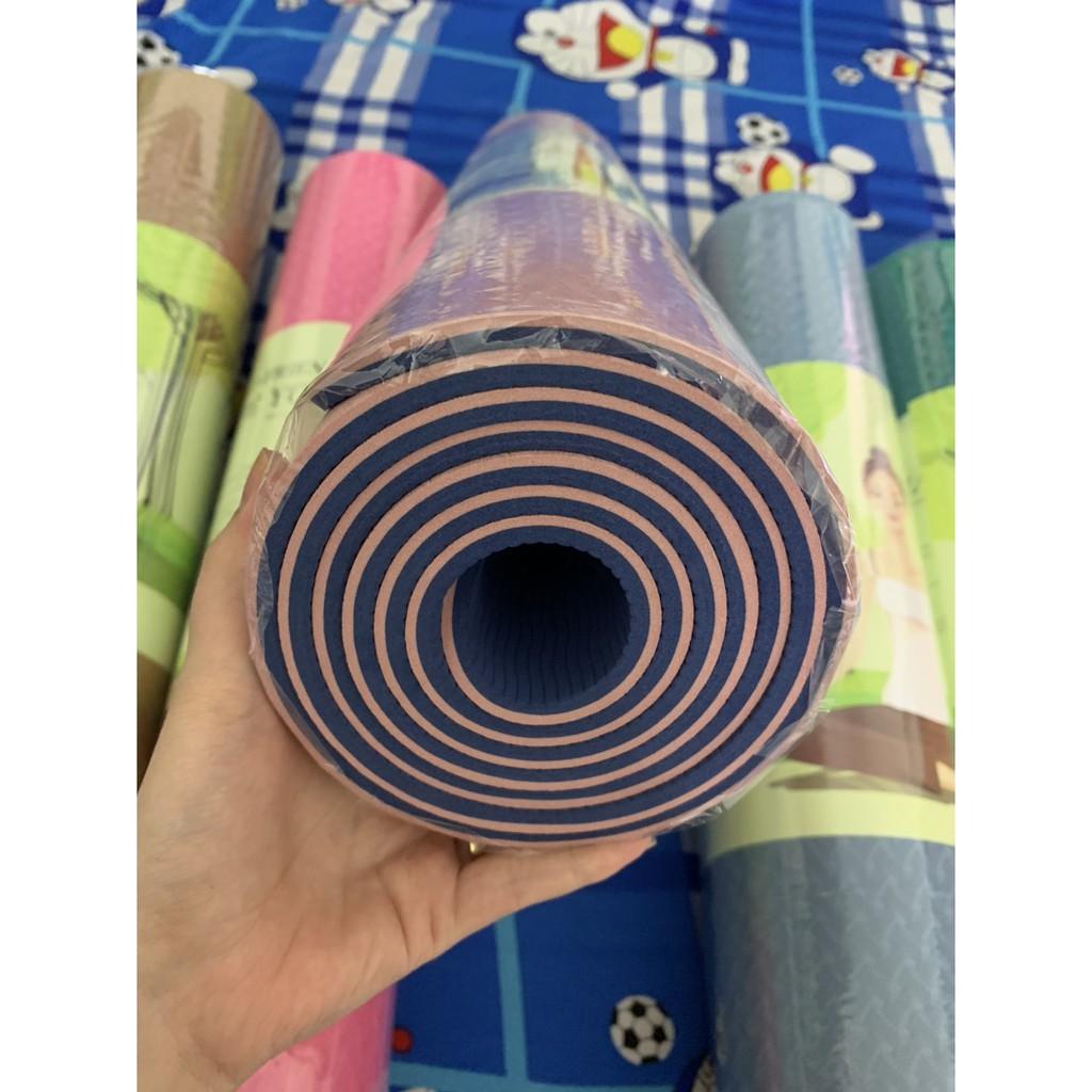 Free ship - THẢM TẬP YOGA TPE CAO CẤP 2 LỚP 6MM KHỔ 1,83M X 61CM GIÁ RẺ