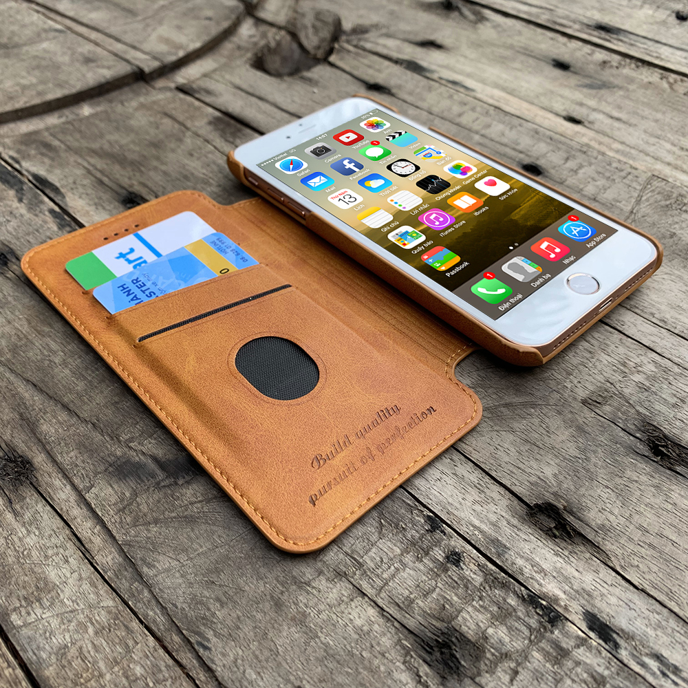 Bao da cao cấp dành cho iPhone 7 Plus / iPhone 8 Plus - Màu vàng