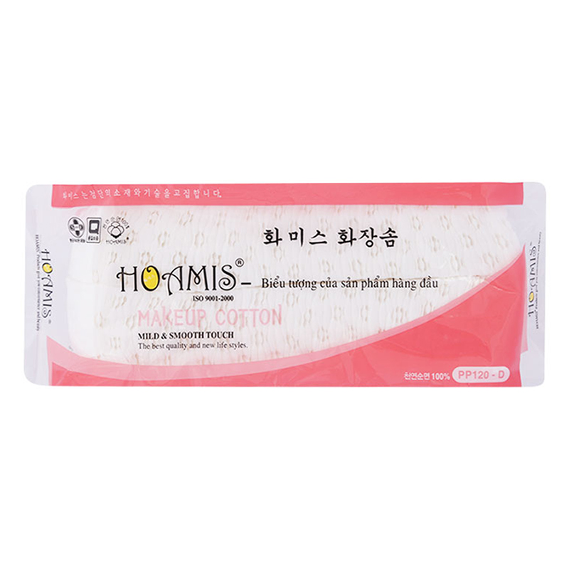 Bông Tẩy Trang Cao Cấp Korea Pp 120-D Hoamis (140 Miếng / Gói)