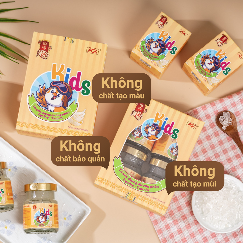 Yến Kiều Kids - Yến sào chưng sẵn cho trẻ nhỏ - Thành phần yến 30% -  Hỗ trợ tốt cho hệ tiêu hóa, hỗ trợ tốt cho sức khỏe