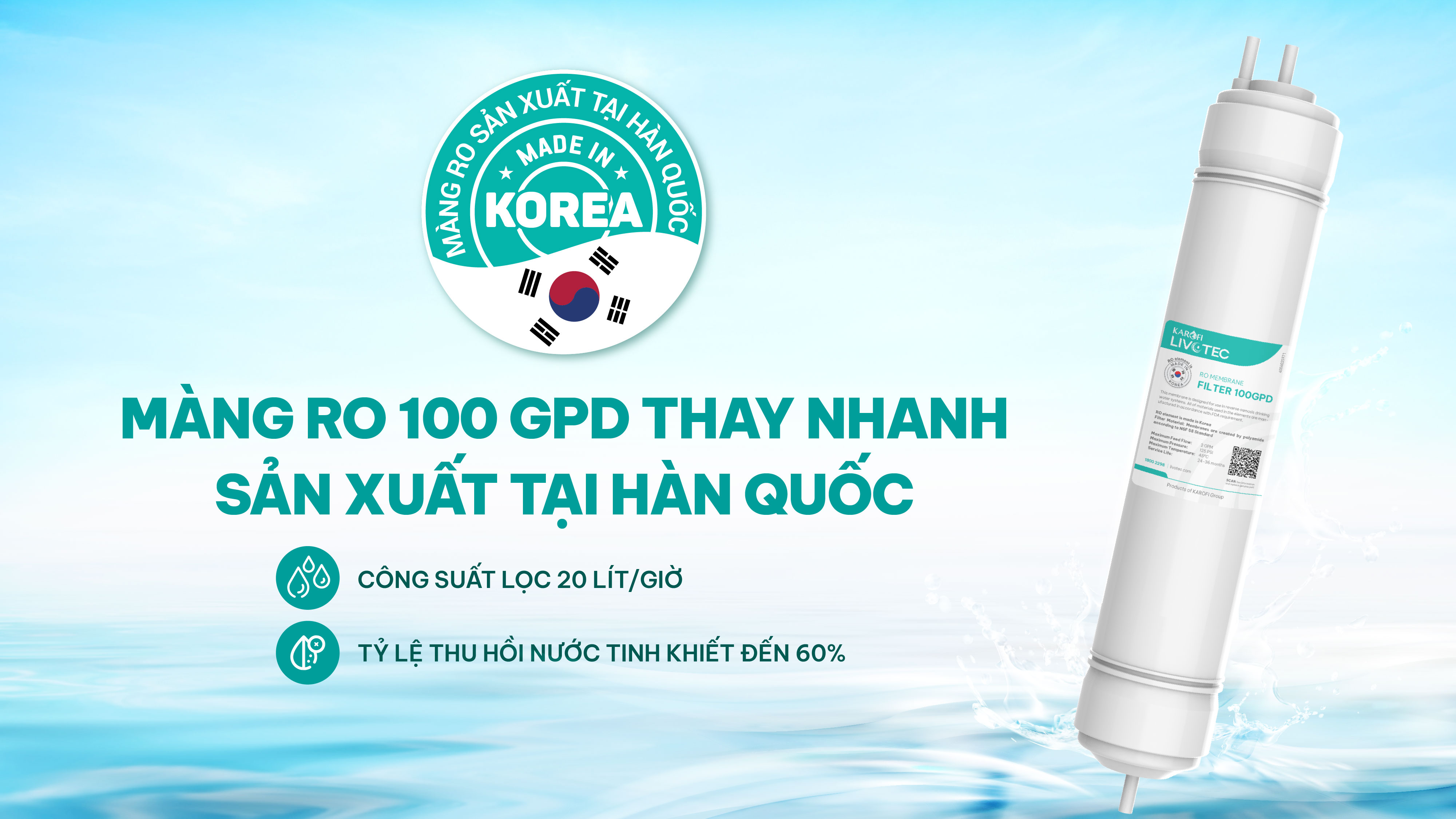 Máy lọc nước nóng lạnh 10 lõi Karofi Livotec 616 - Hàng chính hãng