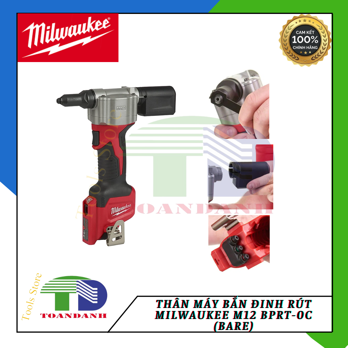 Thân Máy bắn đinh rút Milwaukee M12 BPRT-0C