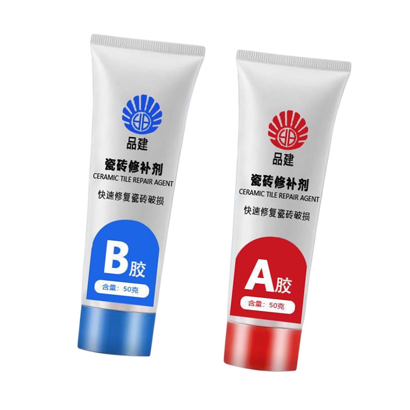 2x Tile Repair Agent Tub Repair Fix Hole Ceramic Repair Paste for Bathtub Toilet Shower