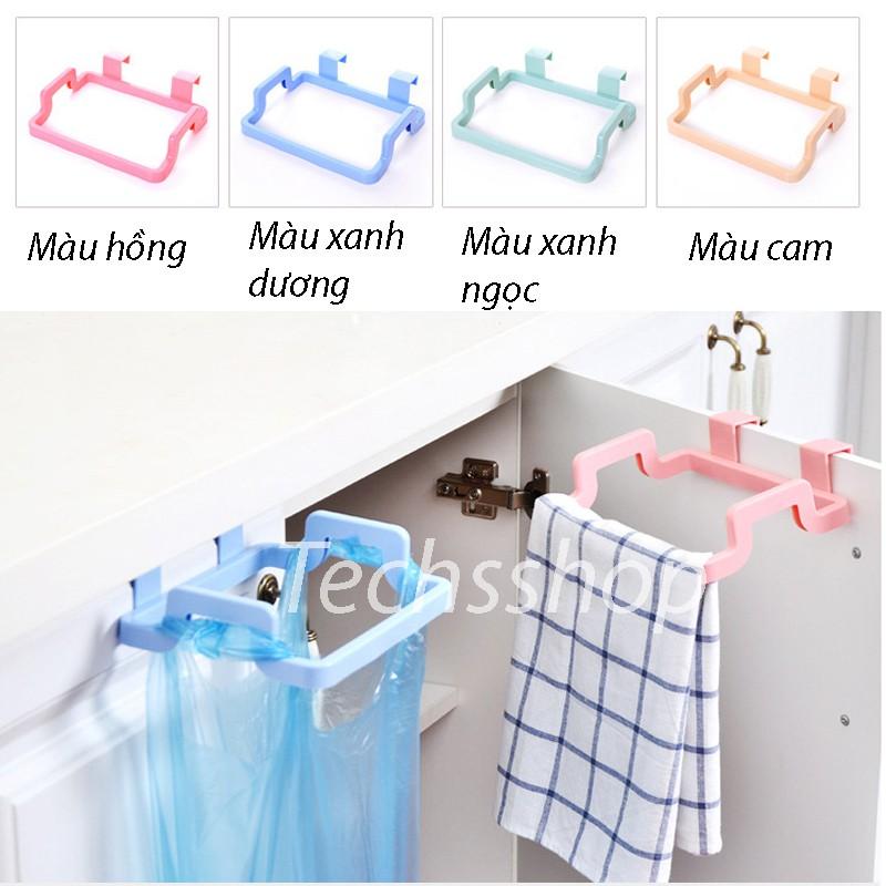 Giá Treo Túi Rác Sau Cửa - Giá Treo Khăn Nhà Bếp 18x16cm - Màu Xanh