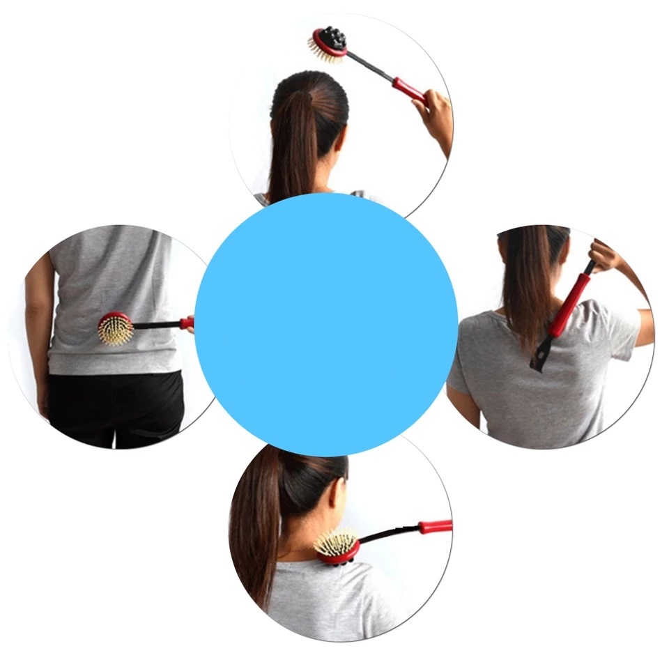 Cây massage đa chức năng: gãi lưng , đấm lưng , massage đầu, tay, chân, vai tặng kèm móc treo siêu dính (màu ngẫu nhiên)