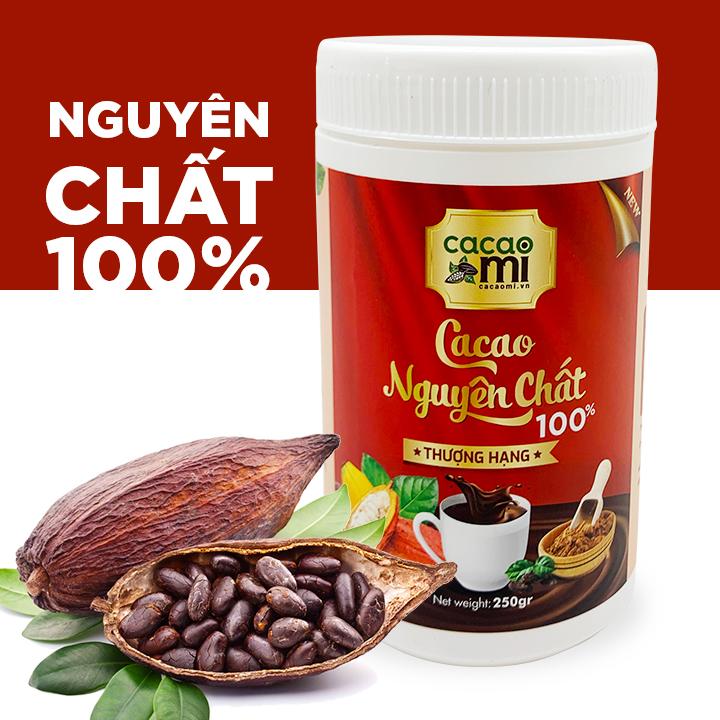 Bột cacao nguyên chất thượng hạng CacaoMi 250gr - Cacao chuẩn UTZ xuất khẩu thơm ngon đậm vị cacao nguyên bản