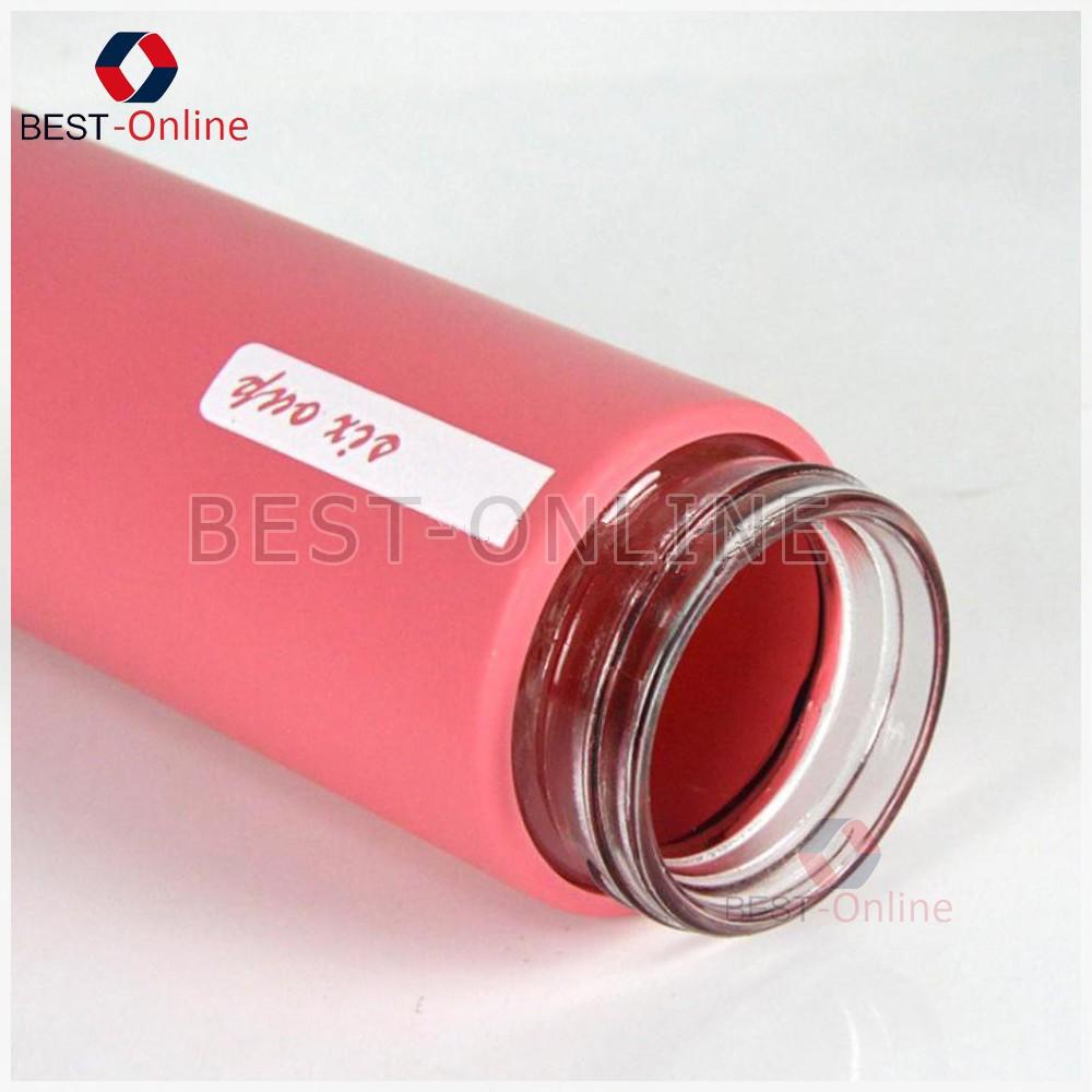 Bình nước thủy tinh giữ nhiệt bọc nhựa 6OUP 450ml siêu tiện lợi