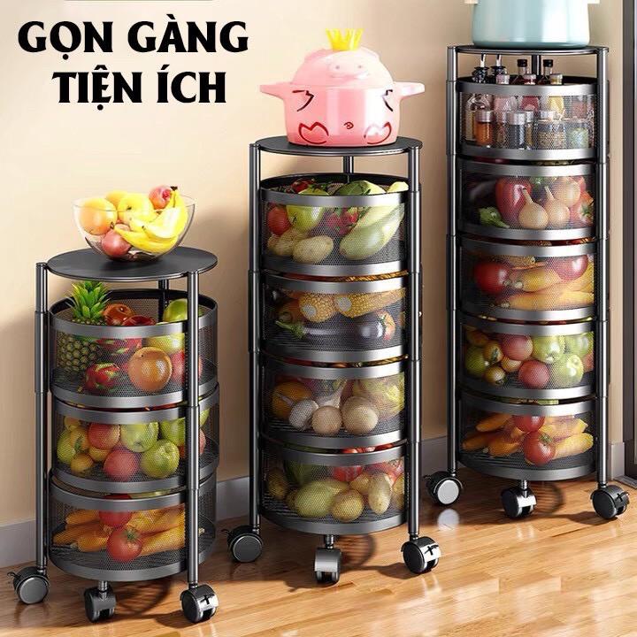 Kệ nhà bếp đa năng thông minh có bánh xe cao cấp