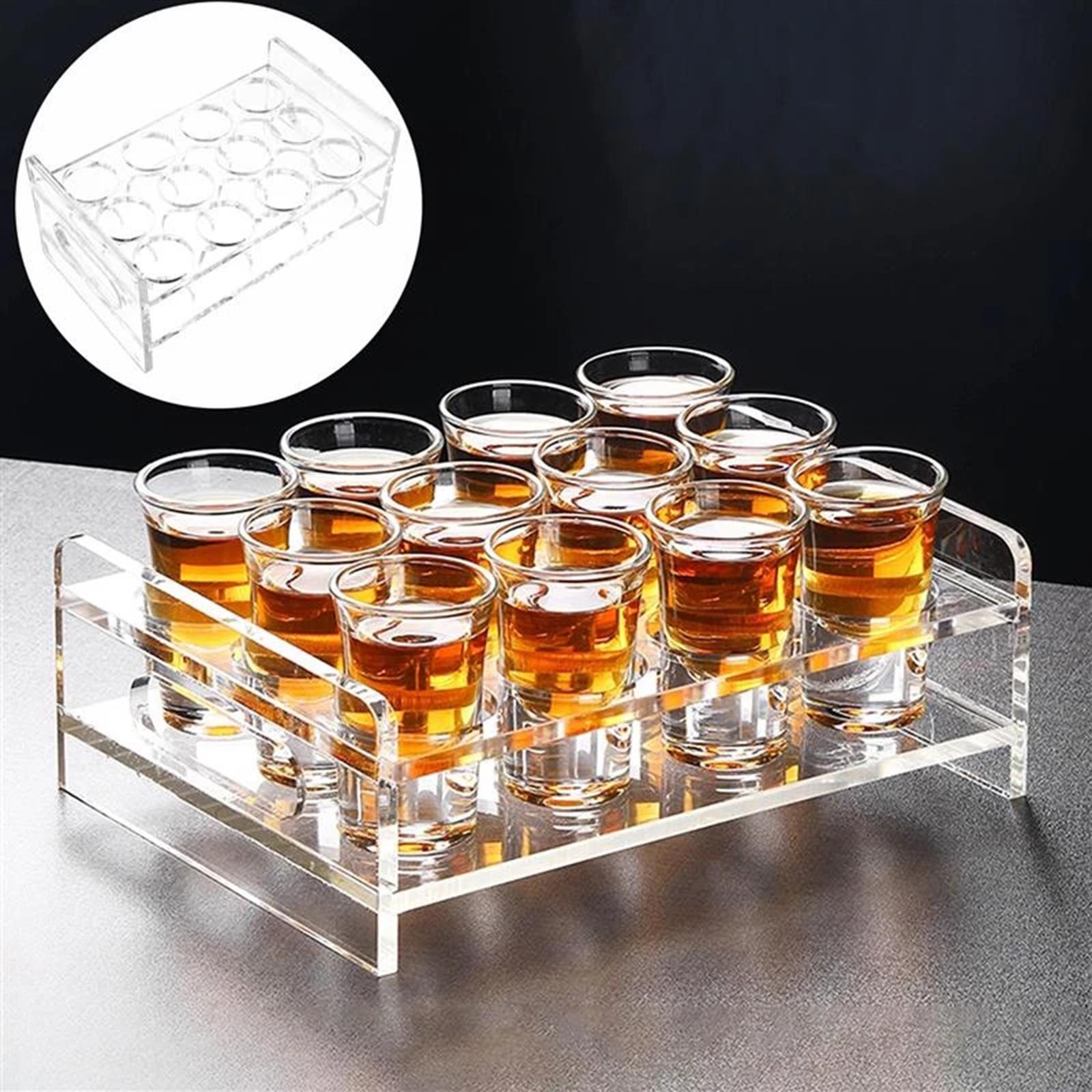 Acrylic Cup Rack Durable Unique Drinkware Portable 12 Round Holes for Party